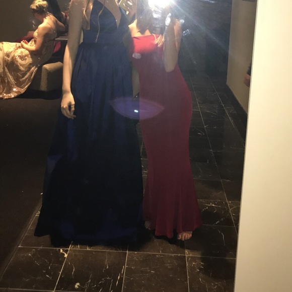 Red Strapless Prom Dress - Picture 2 of 2